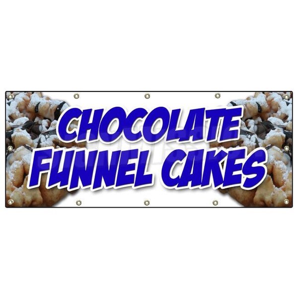 CHOCOLATE FUNNEL CAKES BANNER SIGN bakery cake cookies pastry baker